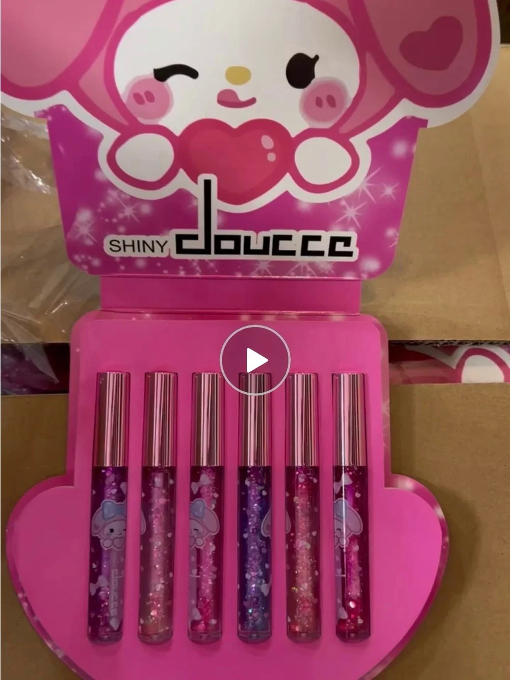 Pink Glitter Lip Gloss Set - 6 Pack